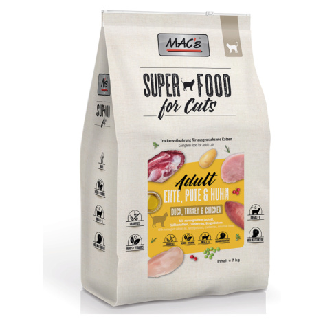 MAC's Superfood for Cats Adult - kachna, krůta & kuře - Výhodné balení 2 x 7 kg