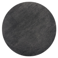 Flair Rugs koberce Kusový koberec Shaggy Teddy Charcoal kruh - 133x133 (průměr) kruh cm