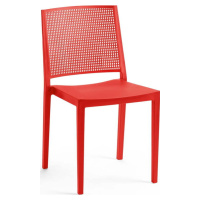 Červená plastová zahradní židle Grid – Rojaplast