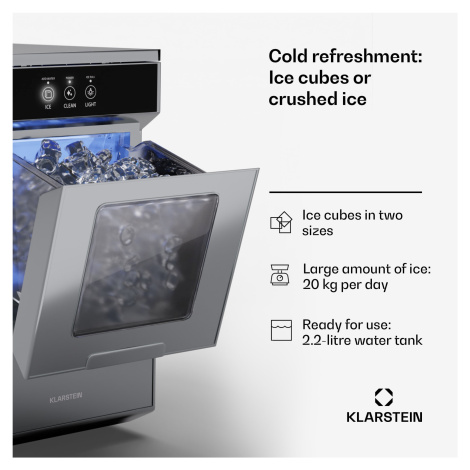 Klarstein Ice Galet, výrobník ledu, 20 kg/24 h, 2,2 l, Auto-Clean