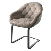 DELIFE Jídelní židle Gaio-Flex taupe vintage konzolová podnož plochá černá