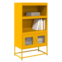 vidaXL Skříň highboard hořčicově žlutá 68x39x123 cm ocel