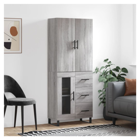 vidaXL Skříň highboard šedá sonoma 69,5 x 34 x 180 cm kompozitní dřevo