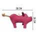 PafDog Prasátko Pinky hračka pro psy z kůže a juty, 28 cm