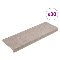 vidaXL Rohože na schody 30 ks 65x21x4 cm Taupe