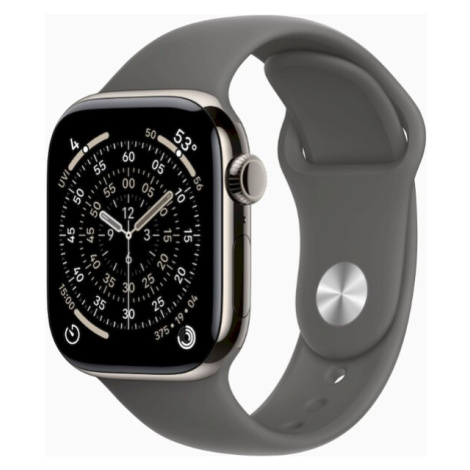 Apple Watch Series 11 Cellular (42mm) Přírodní titan se skálově šedým sportovním řemínkem M/L