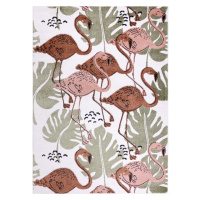 Dywany Łuszczów Dětský kusový koberec Fun Flami Flamingos cream - 180x270 cm