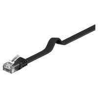 PremiumCord Plochý patch kabel UTP RJ45-RJ45 CAT6 10m černá