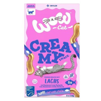 WOW Cat lízací pyré Creamy s lososem 5 × 15 g