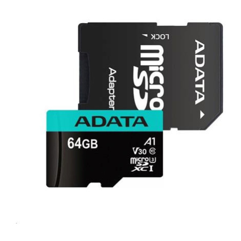 Adata MicroSDXC 64GB U3 V30S až 95MB/s + adapter