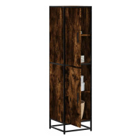 vidaXL Skříň highboard kouřový dub 35,5x35x139 cm kompozit a kov