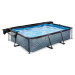 Bazén se stříškou a filtrací Stone pool Exit Toys ocelová konstrukce 300*200 cm šedý od 6 let