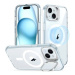 ESR Classic Hybrid Case with Stash Stand (HaloLock), Compatible with iPhone 15, Clear Blue