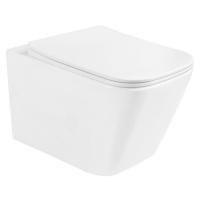 MEXEN/S Teo Závěsná WC mísa včetně sedátka s slow-slim, duroplast, bílá 30850600