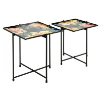 KARE Design Odkládací stolek Flowers Garden - čtvercový (set 2 kusů)