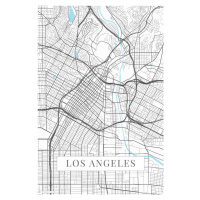 Mapa Los Angeles white, 26.7x40 cm