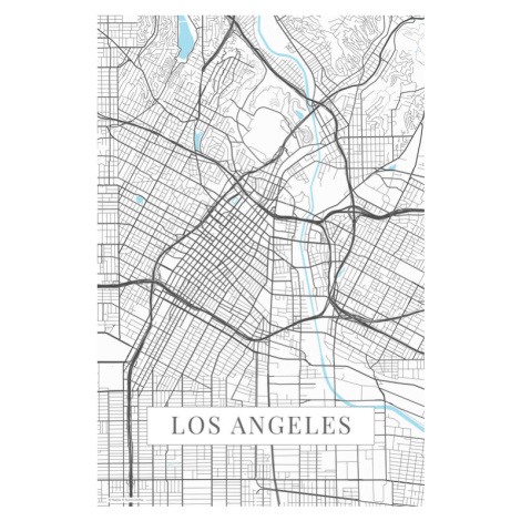 Mapa Los Angeles white, (26.7 x 40 cm)