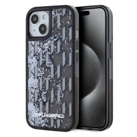 Karl Lagerfeld Liquid Glitter Monogram Gradient Zadní Kryt pro iPhone 15 Black