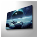 Wallity Obraz s LED osvětlením MĚSÍČNÍ KRAJINA 45 x 70 cm