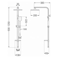 MEXEN/S Q62 černá sprchový sloup 798626295-70