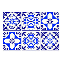 SM 3448 AG Design Samolepicí dekorace - samolepka na zeď - Blue tiles pattern, velikost 42,5 cm 