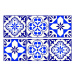 SM 3448 AG Design Samolepicí dekorace - samolepka na zeď - Blue tiles pattern, velikost 42,5 cm 