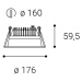 LED2 2250643 ZETA M, B 18-25W 4000K zápustné černá