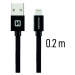 Datový kabel Swissten Textile USB Lightning 0,2 M, black
