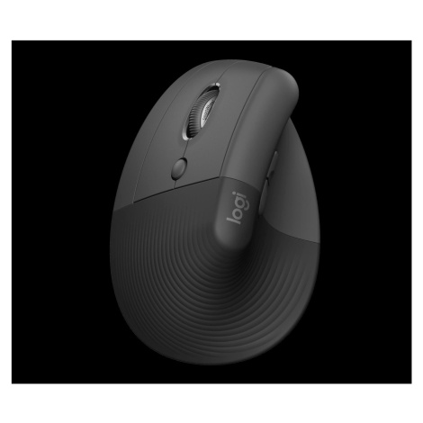 Logitech Lift Vertikální ergonomická myš pro Business, pro leváky, 2.4GHZ/BT, graphite/black