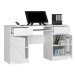 Počítačový stůl A5 - bílá/bílá lesk