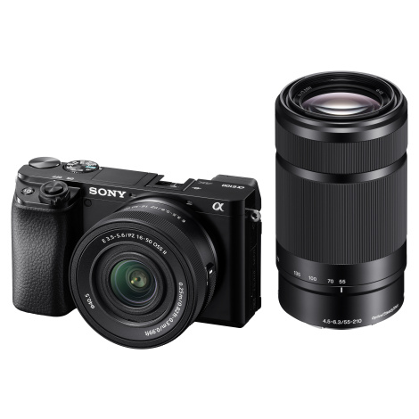 Sony Alpha A6100 černý + E PZ 16–50 mm f/3,5–5,6 II + E 55–210 mm f/4,5–6,3