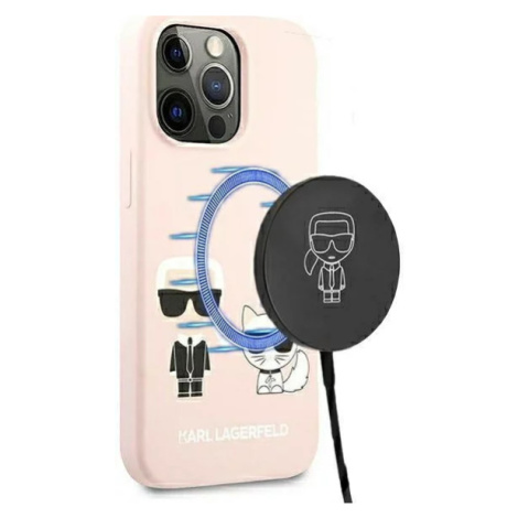 Kryt Karl Lagerfeld KLHMP13XSSKCI iPhone 13 Pro Max 6,7" hardcase light pink Silicone Ikonik Kar