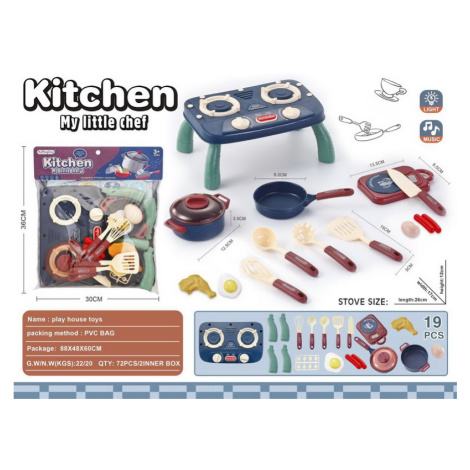 Kuchyňský set - nádobí, vařič, potraviny Wiky