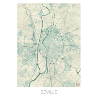 Mapa Seville, Hubert Roguski, 30 × 40 cm