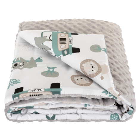 Bomimi Deka minky 100 x 75 cm pojízdná zoo, šedá xy