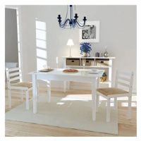 Jídelní židle 2 ks bílé masivní kaučukovníkové dřevo a samet
