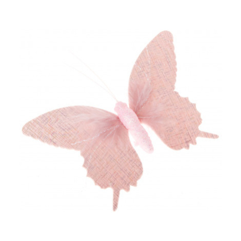 Závěsná dekorace Motýl 16 cm, růžová látka Asko