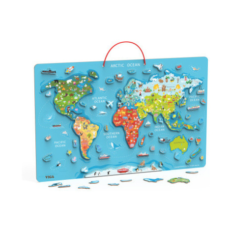 Lamps dřevěná mapa světa s tabulí