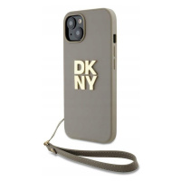 Pouzdro Dkny pro iPhone 15 6.1 béžové Wrist Strap Stock Logo