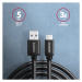 AXAGON BUCM3-AM15AB, SPEED kabel USB-C <-> USB-A, 1.5m, USB 3.2 Gen 1, 3A, ALU, oplet, černý