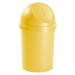 helit Samozavírací nádoba na odpadky z plastu, objem 45 l, bal.j. 2, v x Ø 700 x 400 mm, žlutá