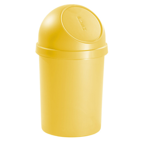 helit Samozavírací nádoba na odpadky z plastu, objem 45 l, bal.j. 2, v x Ø 700 x 400 mm, žlutá