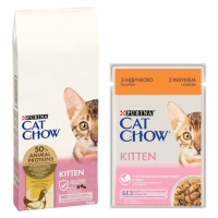 PURINA Cat Chow, 15 kg + 26 x 85 g Cat Chow kapsičky zdarma - Kitten 15 kg + kitten 26 x 85 g