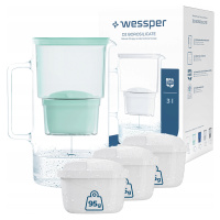 Skleněná filtrační konvice Wessper aquamax 3l 4x Filtr Wessper aquamax