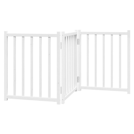 vidaXL Zábrana pro psy skládací 3 panely bílá 150 cm masivní jedle