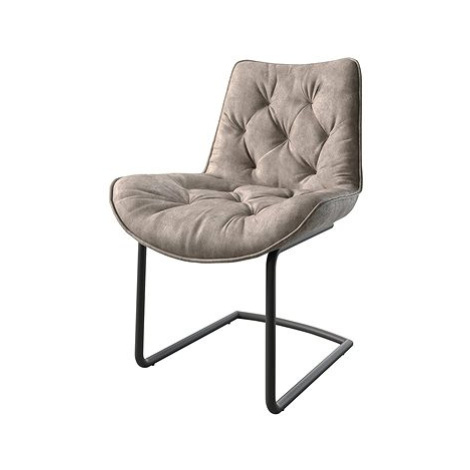 DELIFE Jídelní židle Taimi-Flex taupe vintage konzolová podnož kulatá černá