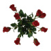 Umělá květina poupě Růže červená, 64 cm, 9 ks