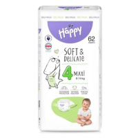 Happy Soft&Delicate 4 dětské pleny 8-14kg 62ks