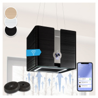 Klarstein Futurelight Smart, digestoř, 42 cm, ostrůvková, 420 m3/h, LED, nerezová ocel, černá