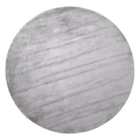Kulatý viskózový koberec, ? 140 cm, světle šedý GESI II, 252307